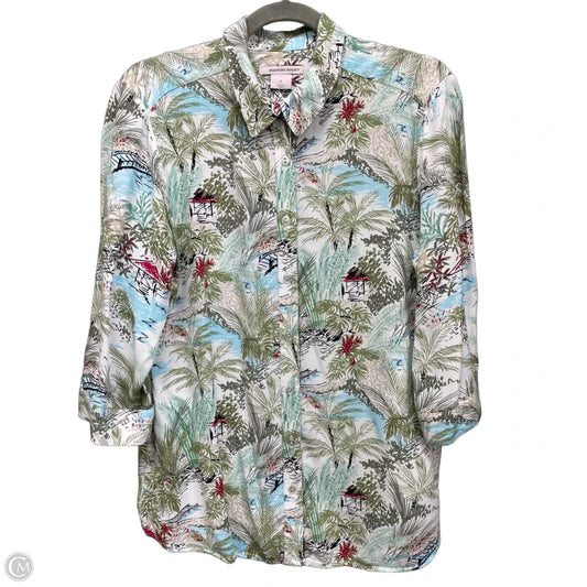 Top 3/4 Sleeve By Allison Daley In Green, Size: S