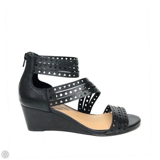 Sandals Heels Wedge By Lucky Brand In Black, Size: 6