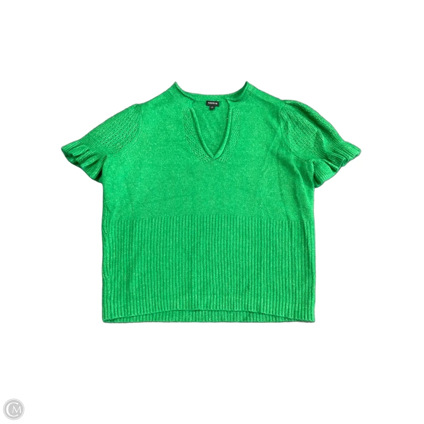 Sweater Short Sleeve By Torrid In Green, Size: 2x