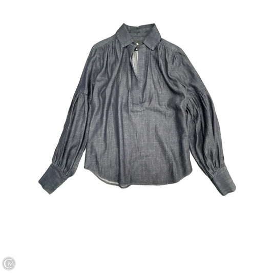 Top Long Sleeve By 7 For All Mankind In Blue Denim, Size: Xs