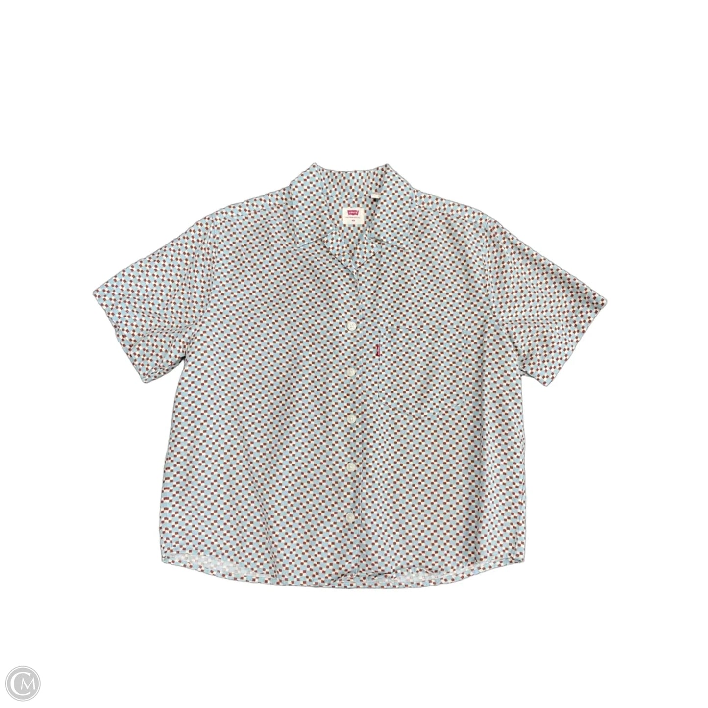 Top Short Sleeve By Levis In Blue & Brown, Size: Xs