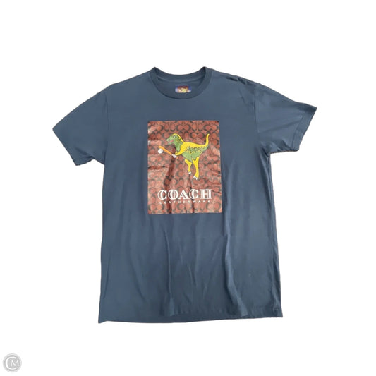 Top Short Sleeve Designer By Coach In Navy, Size: M