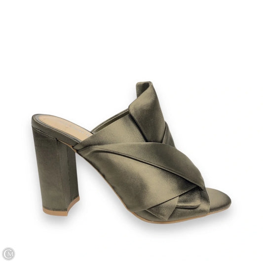 Sandals Heels Block By Gianni Bini In Green, Size: 6
