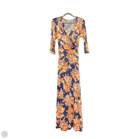 Dress Casual Maxi By Pink Blush In Blue & Orange, Size: L