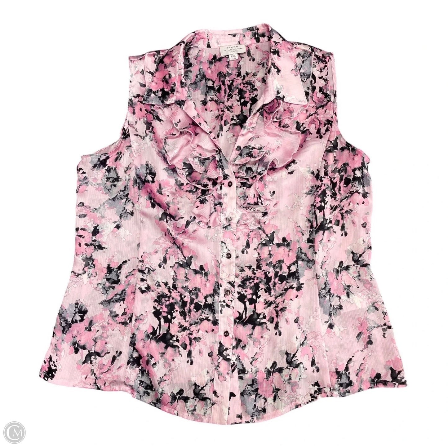 Blouse Sleeveless By Tahari By Arthur Levine In Pink, Size: Xlp