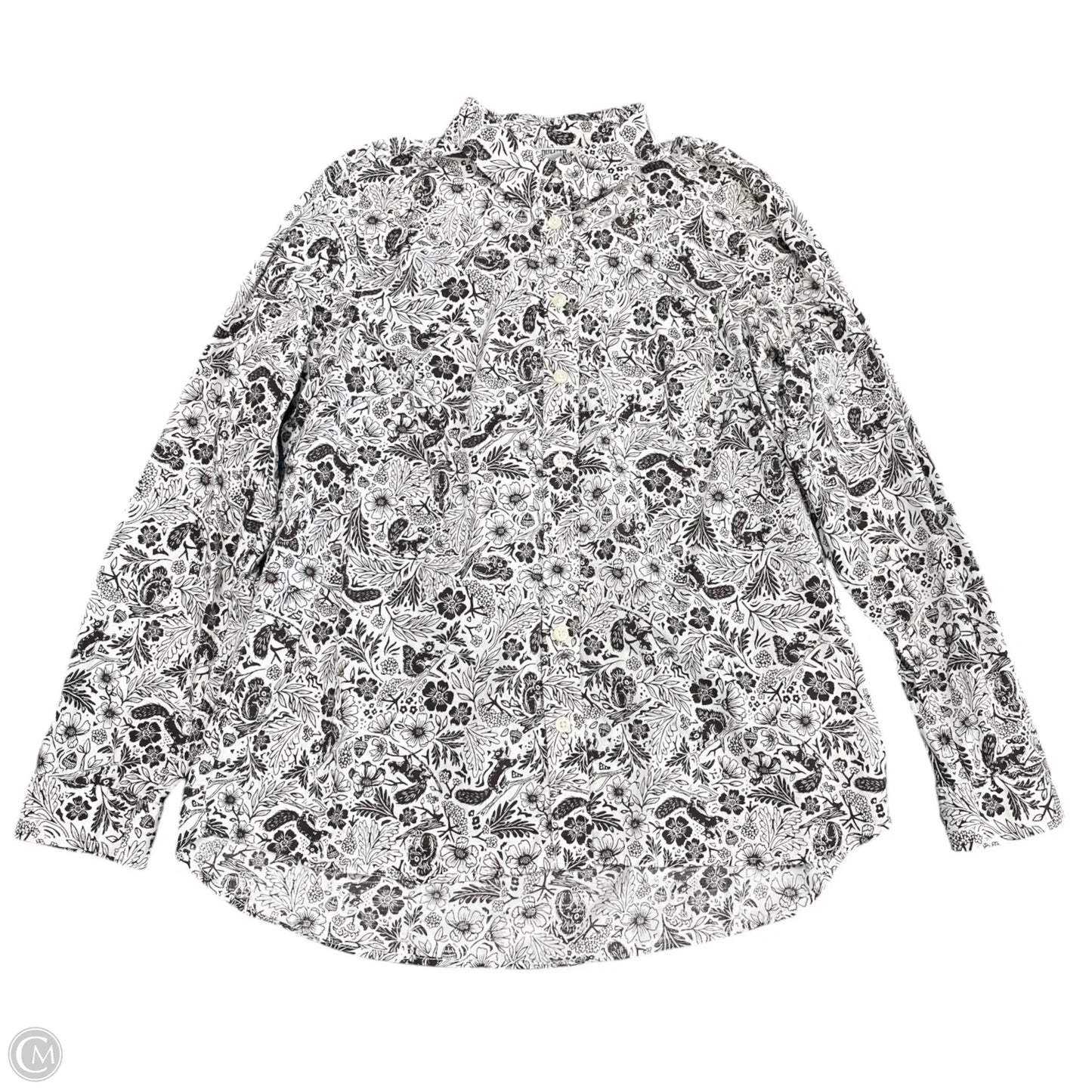 Top Long Sleeve By Duluth Trading In Brown & White, Size: L