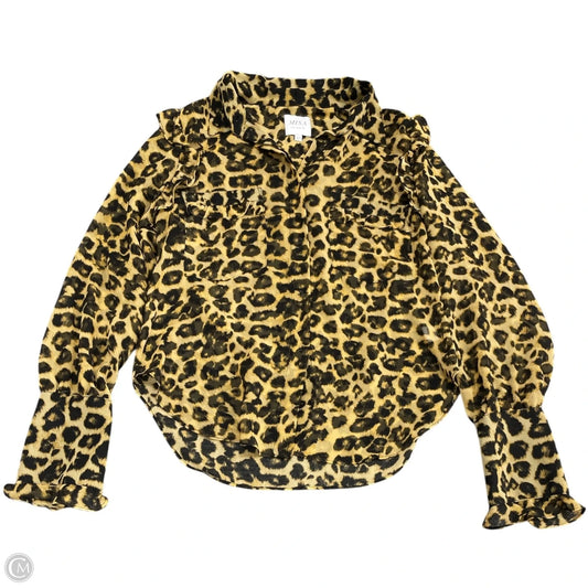 Blouse Designer By Misa In Leopard Print, Size: Xs