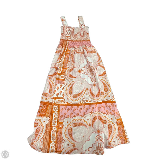 Dress Casual Midi By Clothes Mentor In Orange & Pink, Size: S