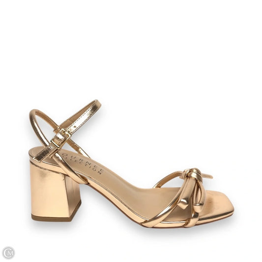 Sandals Heels Block By Journee In Rose Gold, Size: 6.5