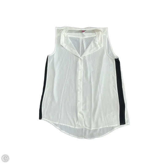 Blouse Sleeveless By Vince Camuto In Black & White, Size: M