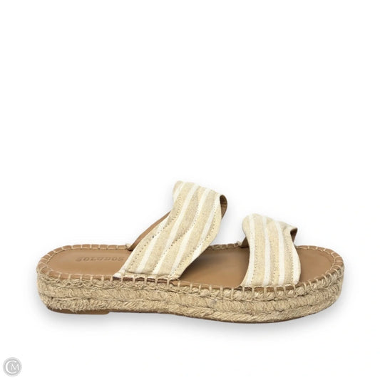 Sandals Heels Kitten By Soludos In Beige, Size: 6
