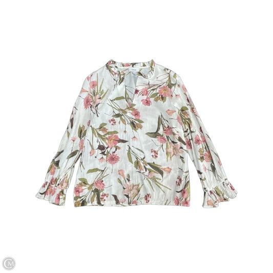 Blouse Long Sleeve By Cece In Floral Print, Size: L