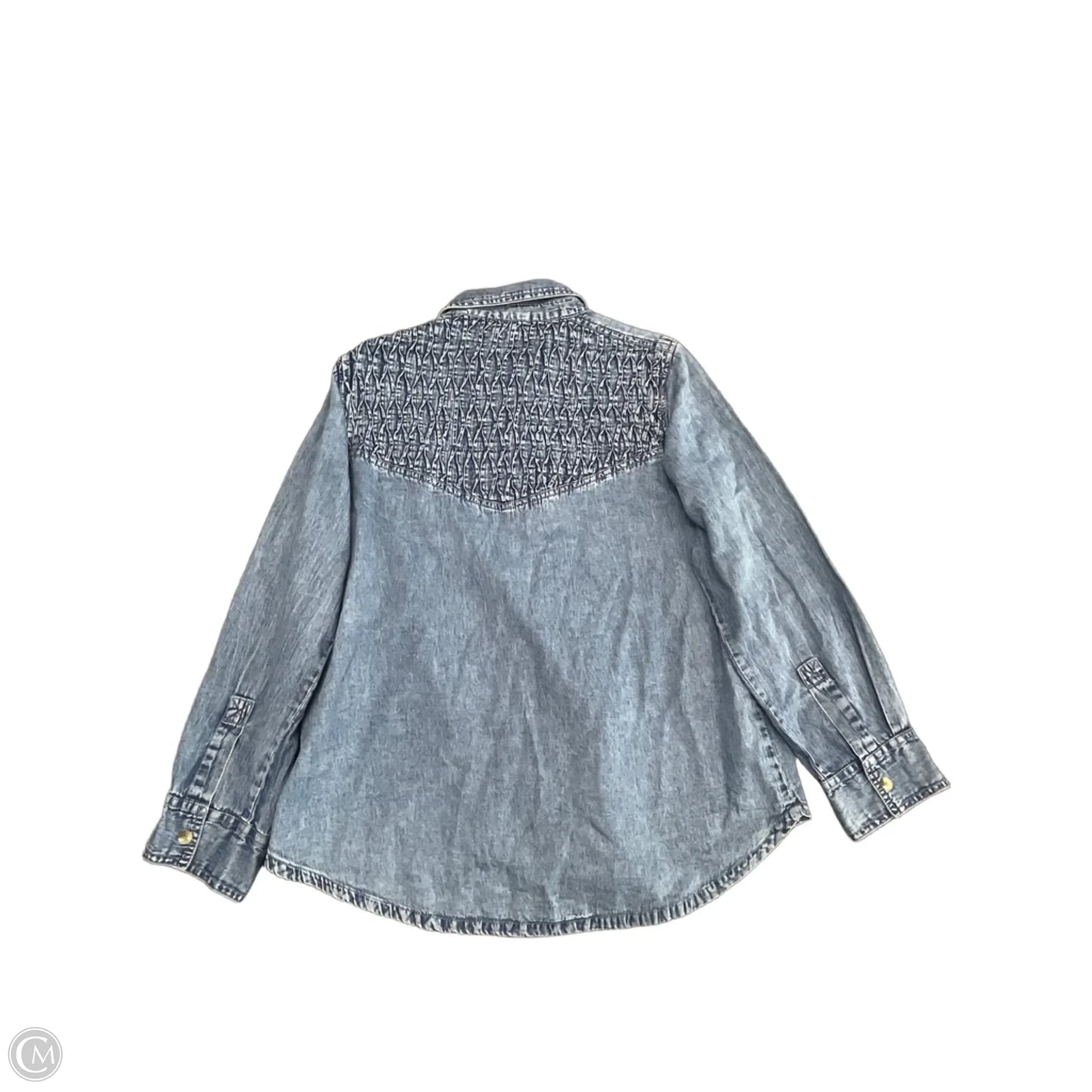 Top Long Sleeve By Solitaire In Blue, Size: L