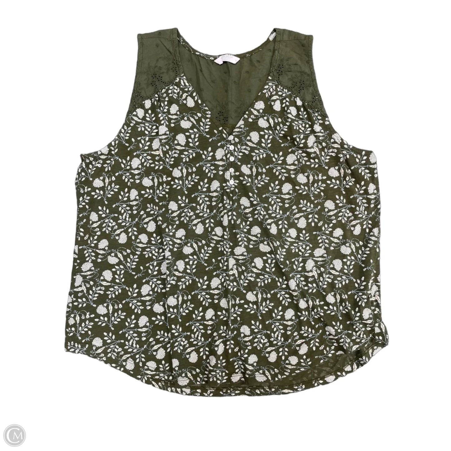 Top Sleeveless By Lucky Brand In Green, Size: 1x