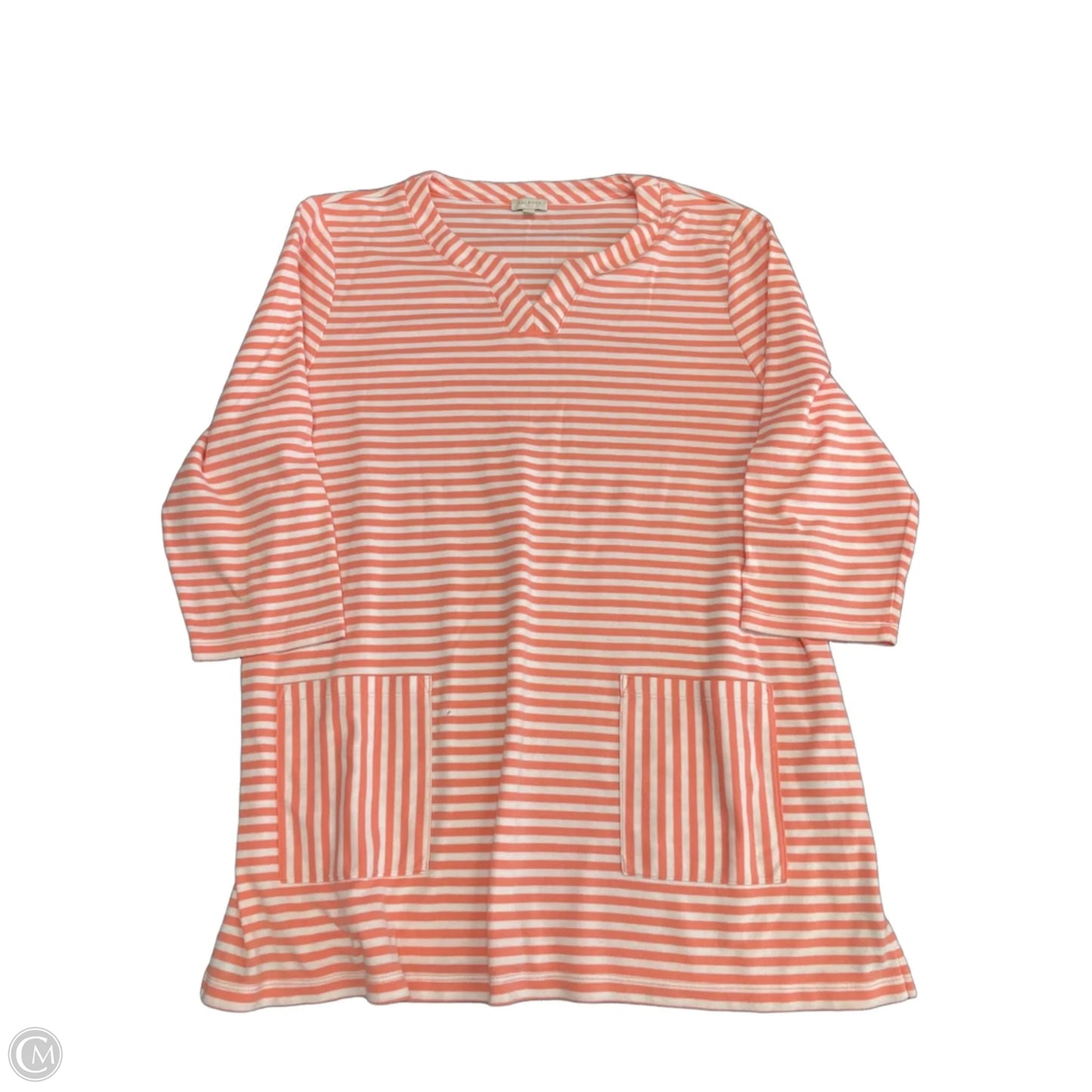 Tunic 3/4 Sleeve By Talbots In Striped Pattern, Size: Xl