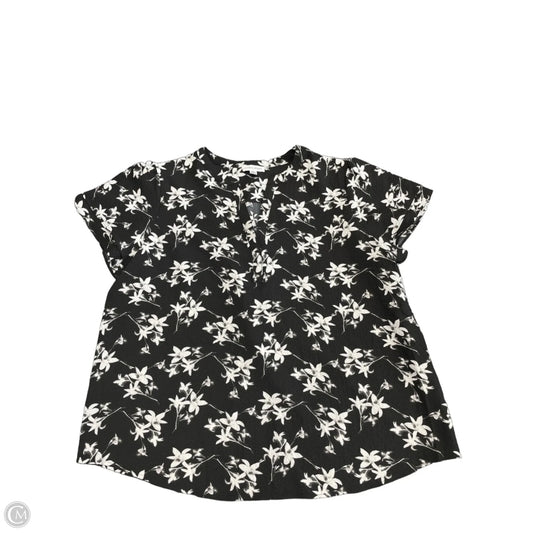 Top Short Sleeve By Calvin Klein In Black & White, Size: Xl