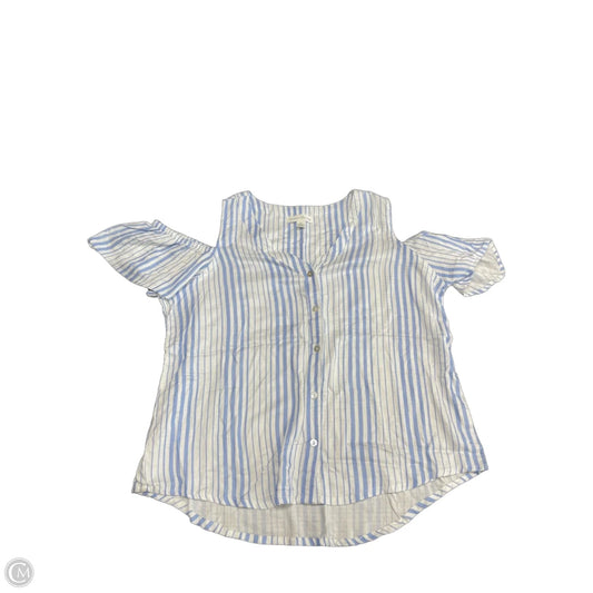 Top Short Sleeve By French Laundry In Blue & White, Size: 1x