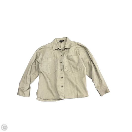 Jacket Shirt By Banana Republic In Taupe, Size: M