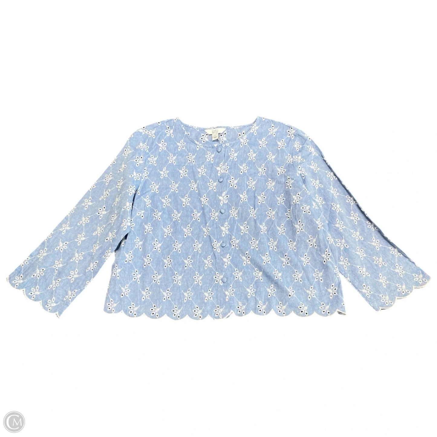 Top Long Sleeve By Croft And Barrow In Blue, Size: L