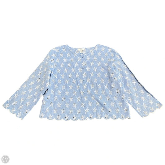 Top Long Sleeve By Croft And Barrow In Blue, Size: L