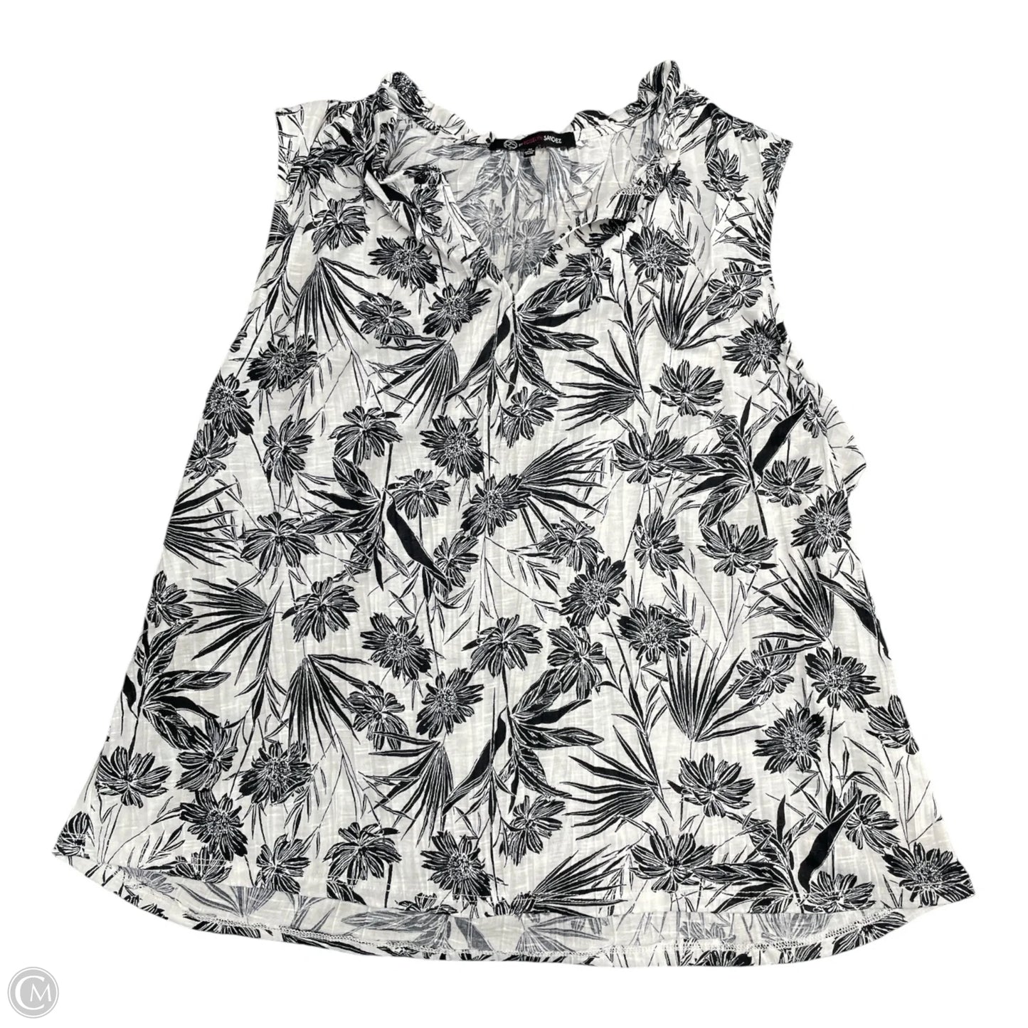 Top Sleeveless By Clothes Mentor In Black & White, Size: Xl