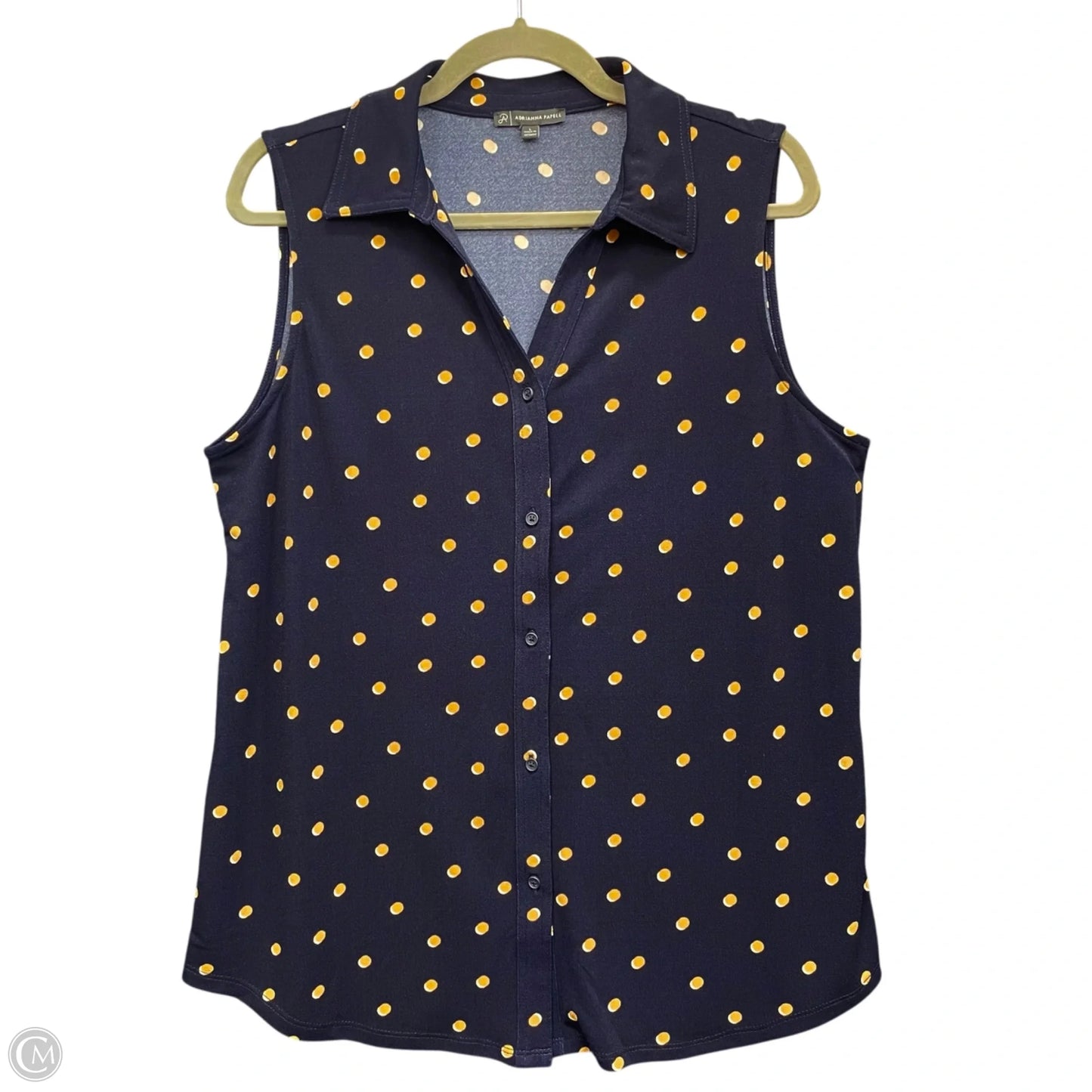 Top Sleeveless By Adrianna Papell In Navy, Size: L
