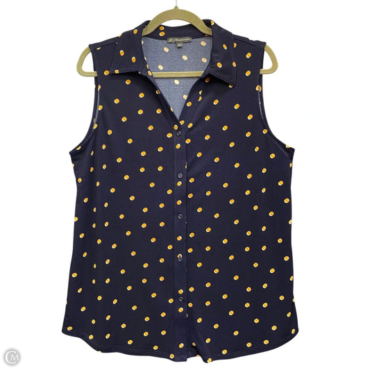 Top Sleeveless By Adrianna Papell In Navy, Size: L