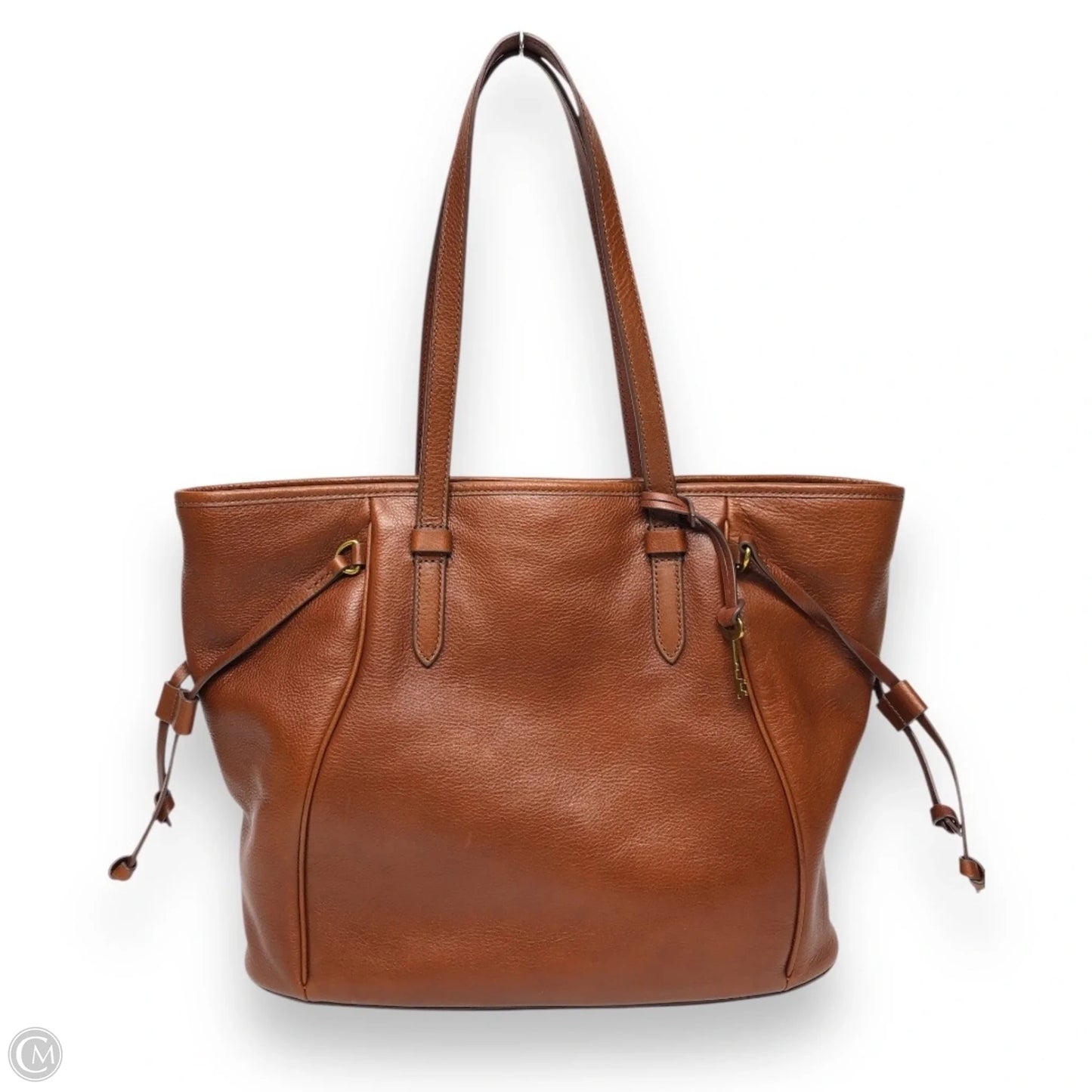 Handbag Leather By Fossil, Size: Medium