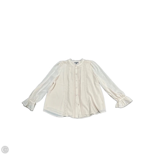 Blouse Long Sleeve By Adrianna Papell In Beige, Size: L