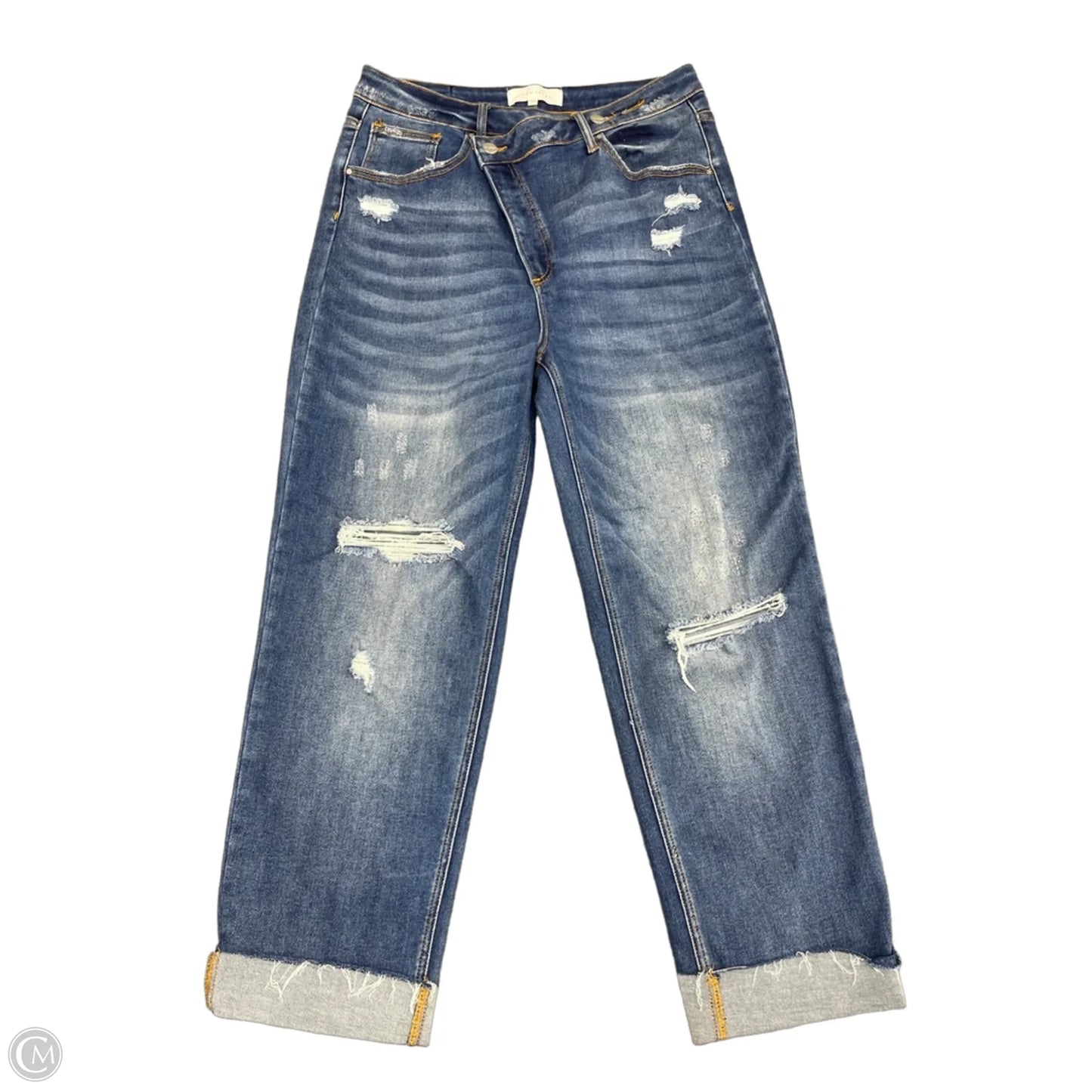Jeans Straight By Risen In Blue Denim, Size: 12