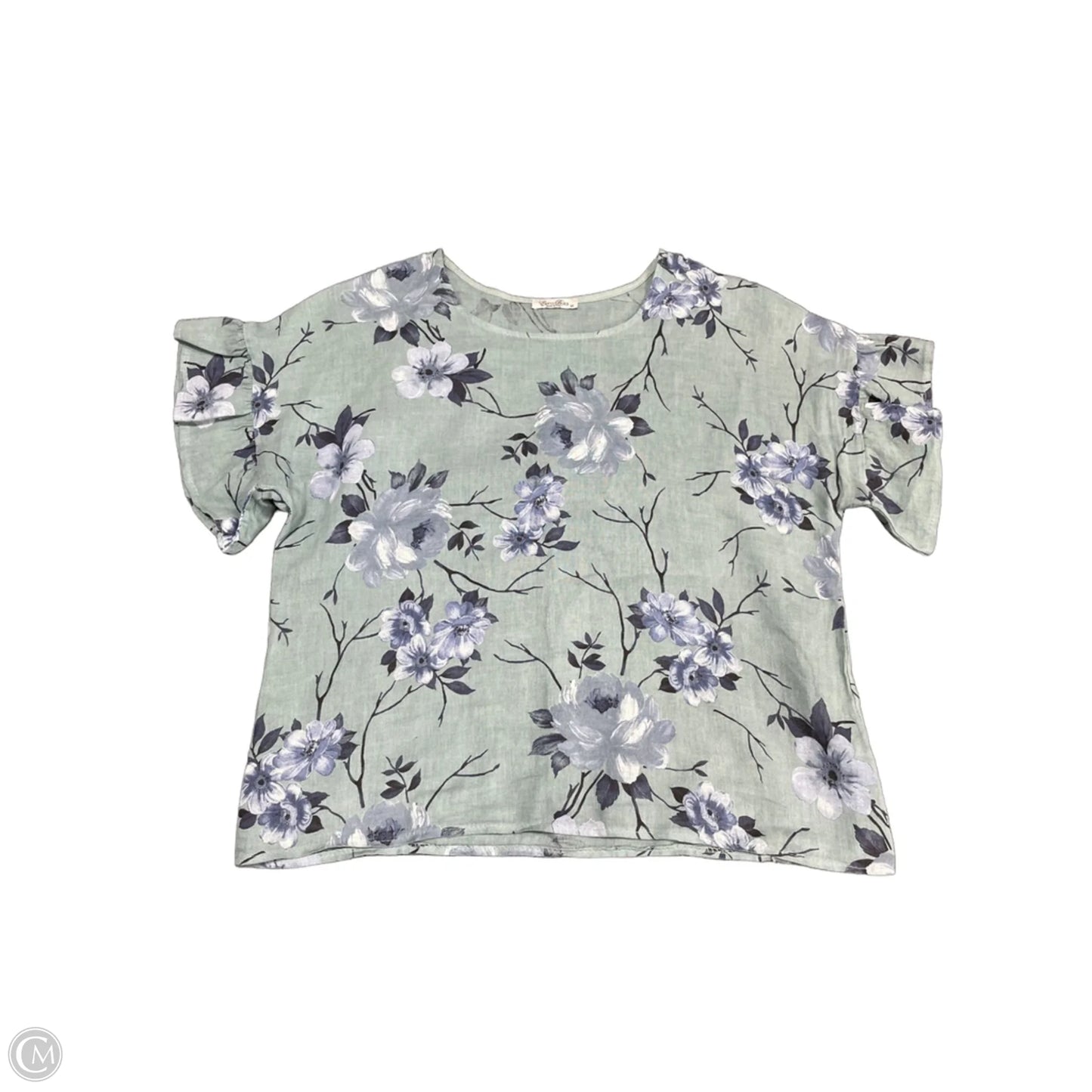 Top Short Sleeve By Cmc In Blue, Size: M