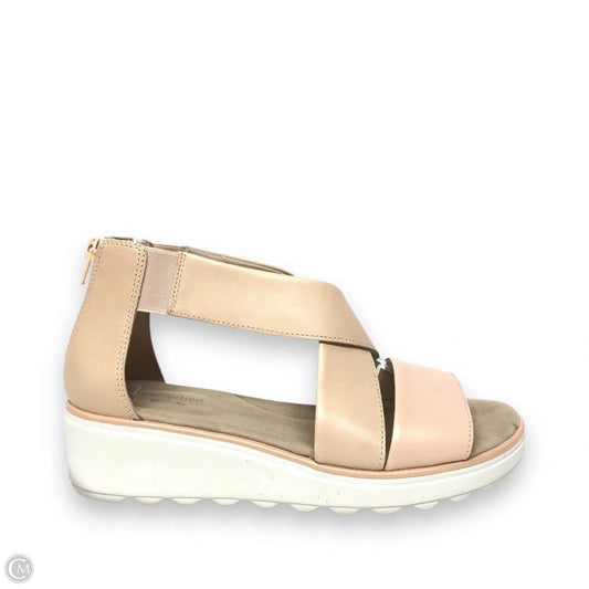 Sandals Heels Wedge By Clarks In Tan, Size: 9