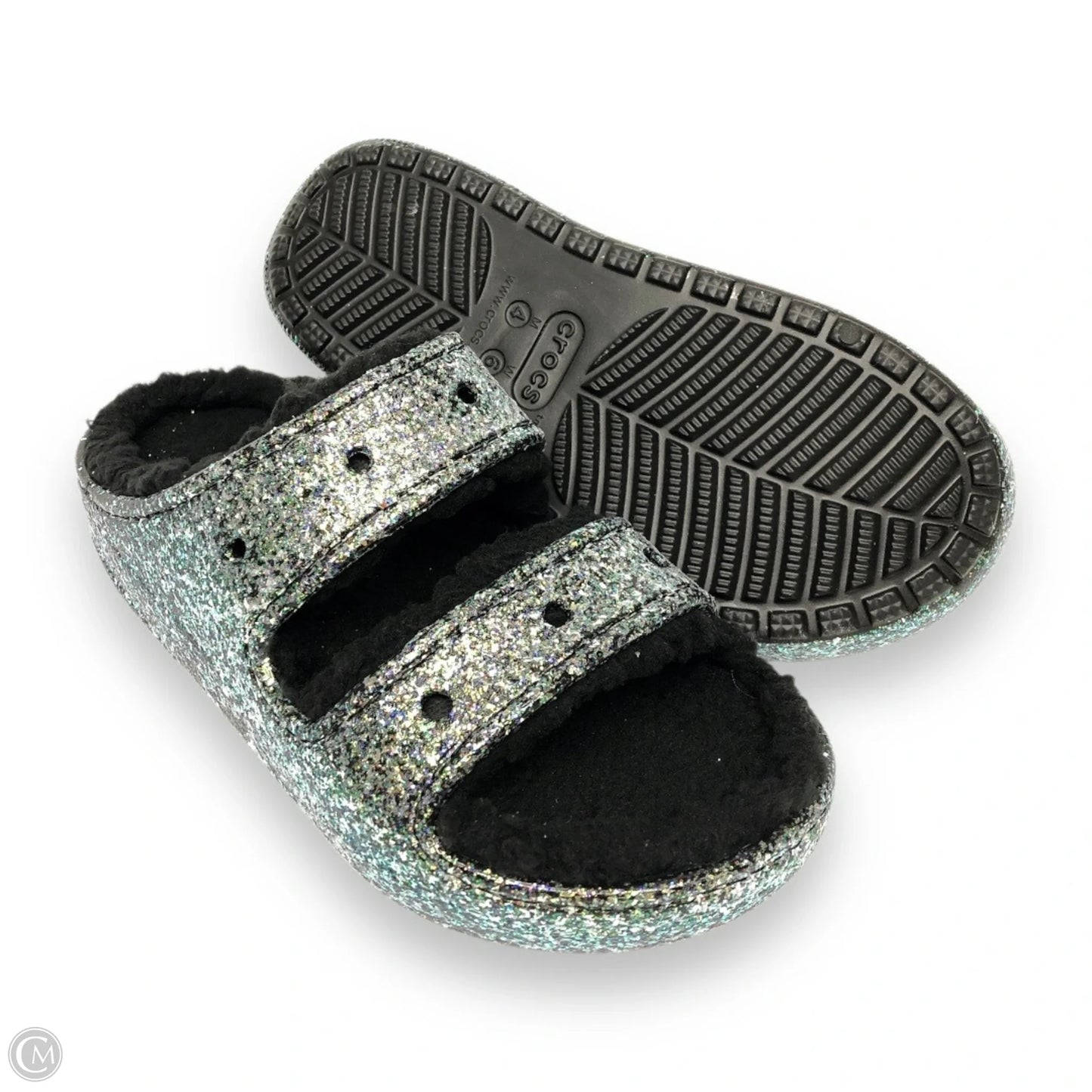 Sandals Flats By Crocs In Green, Size: 6