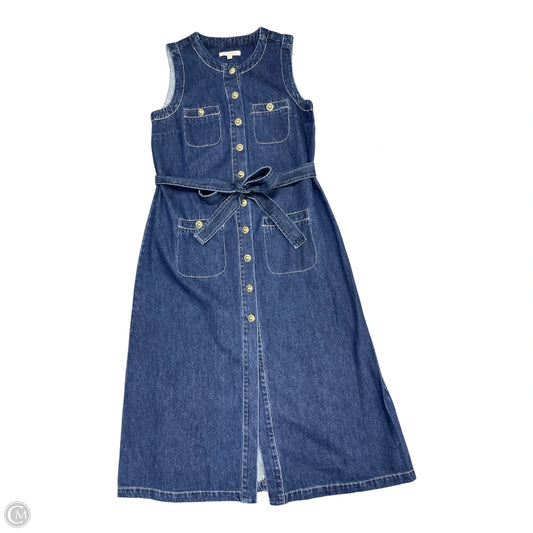Dress Casual Midi By Cmb In Blue Denim, Size: M
