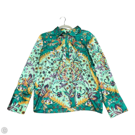 Blouse Long Sleeve By Rachel Zoe In Green, Size: L