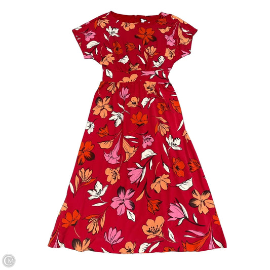 Dress Casual Midi By Ann Taylor In Red, Size: 2