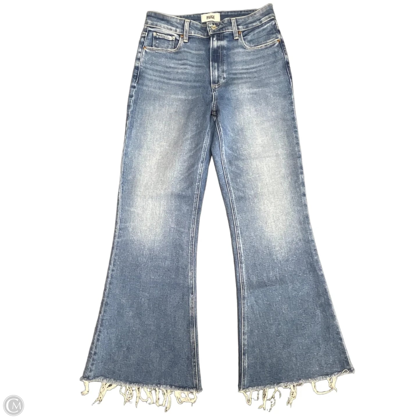 Jeans Flared By Paige In Blue Denim, Size: 8