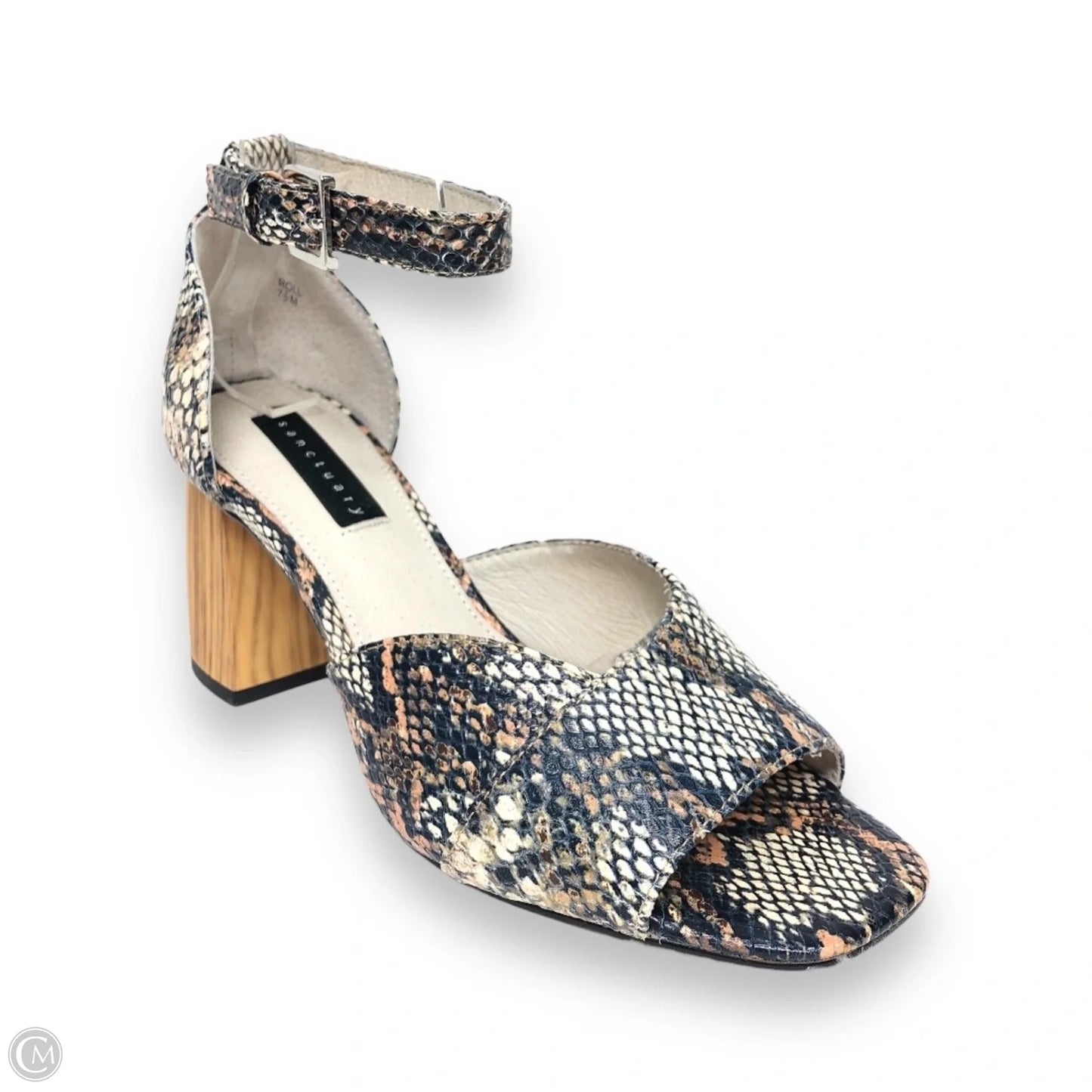 Sandals Heels Block By Sanctuary In Snakeskin Print, Size: 7.5