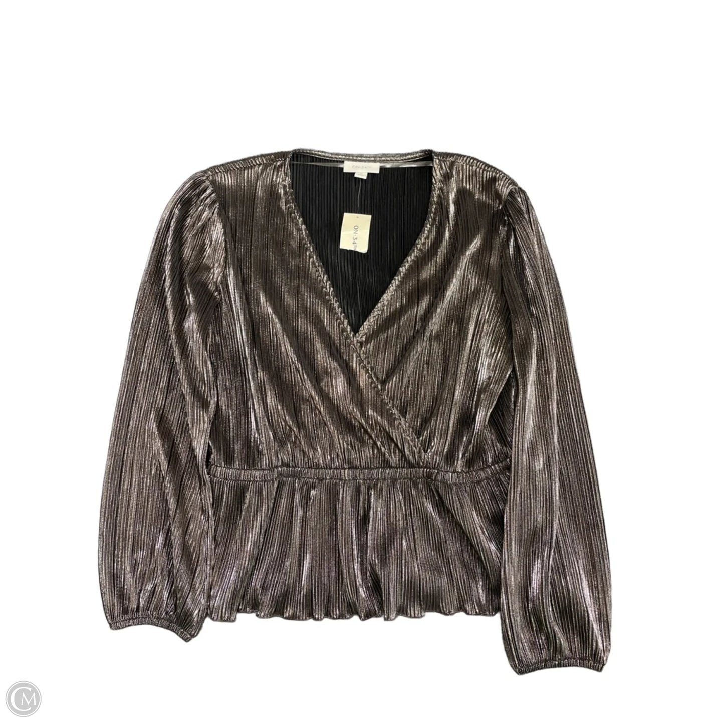 Blouse Long Sleeve By On 34th In Black, Size: M