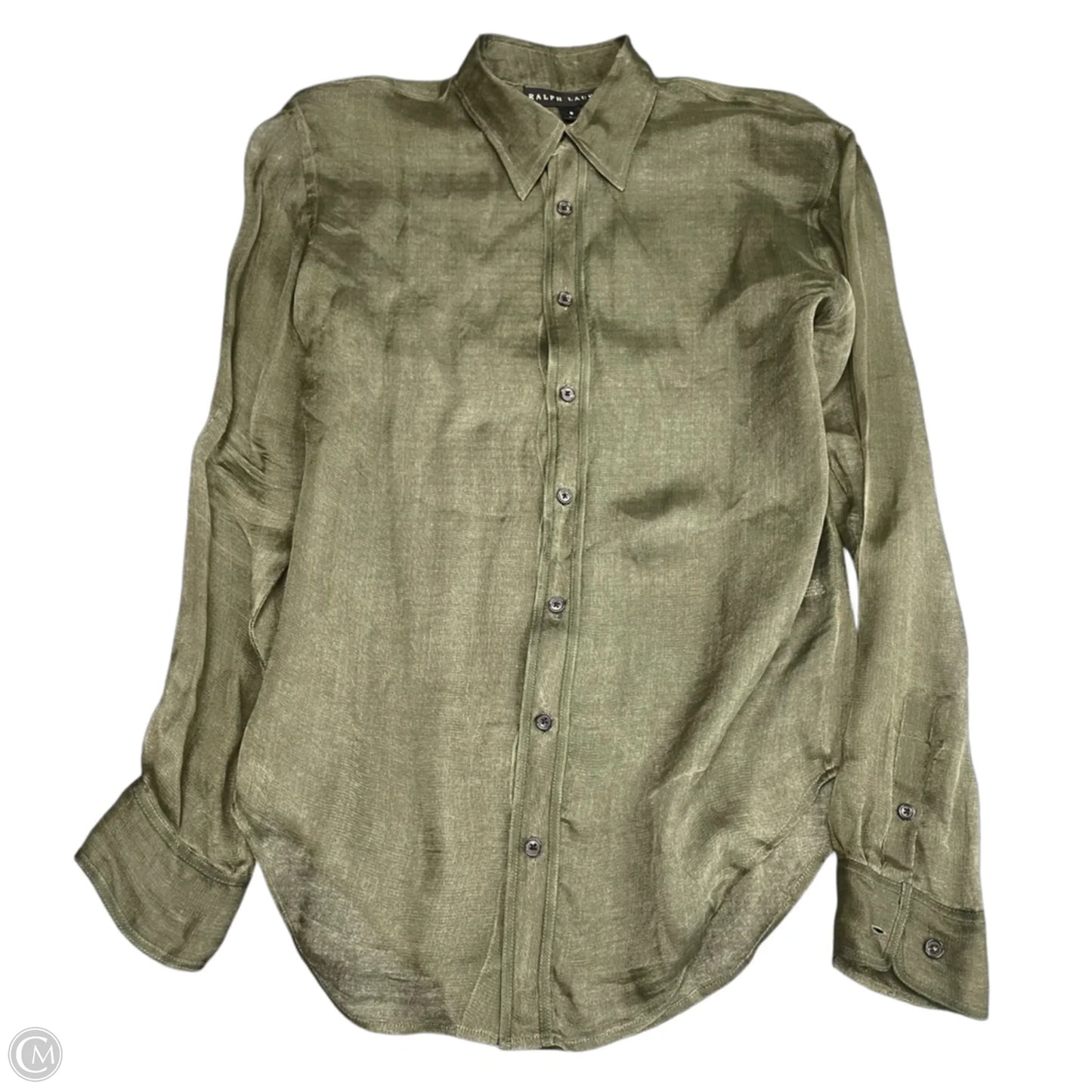 Blouse Long Sleeve By Ralph Lauren Blue Label In Green, Size: 8