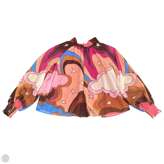 Blouse Long Sleeve By Aura In Multi-colored, Size: S