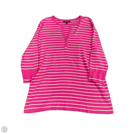 Top 3/4 Sleeve By Lauren By Ralph Lauren In Pink, Size: 3x