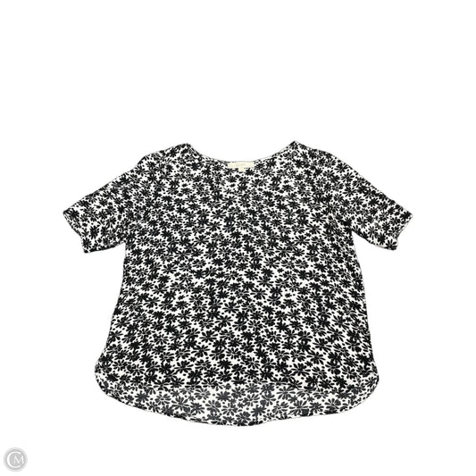 Top Short Sleeve By Loft In Black & White, Size: S