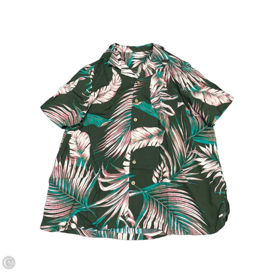 Top Short Sleeve By Cme In Tropical Print, Size: 2x