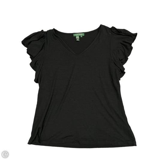 Top Short Sleeve By Lauren By Ralph Lauren In Black, Size: M