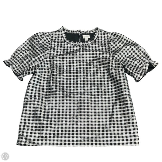 Blouse Short Sleeve By J. Crew In Black & Silver, Size: S