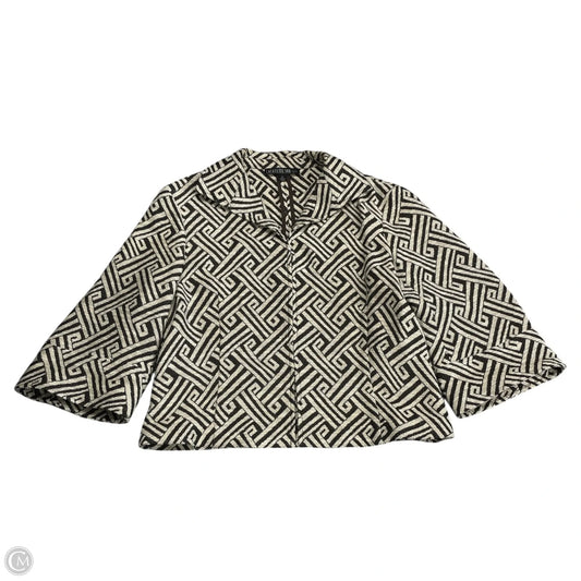 Blazer Designer By Lafayette 148 In Brown & Cream, Size: 6