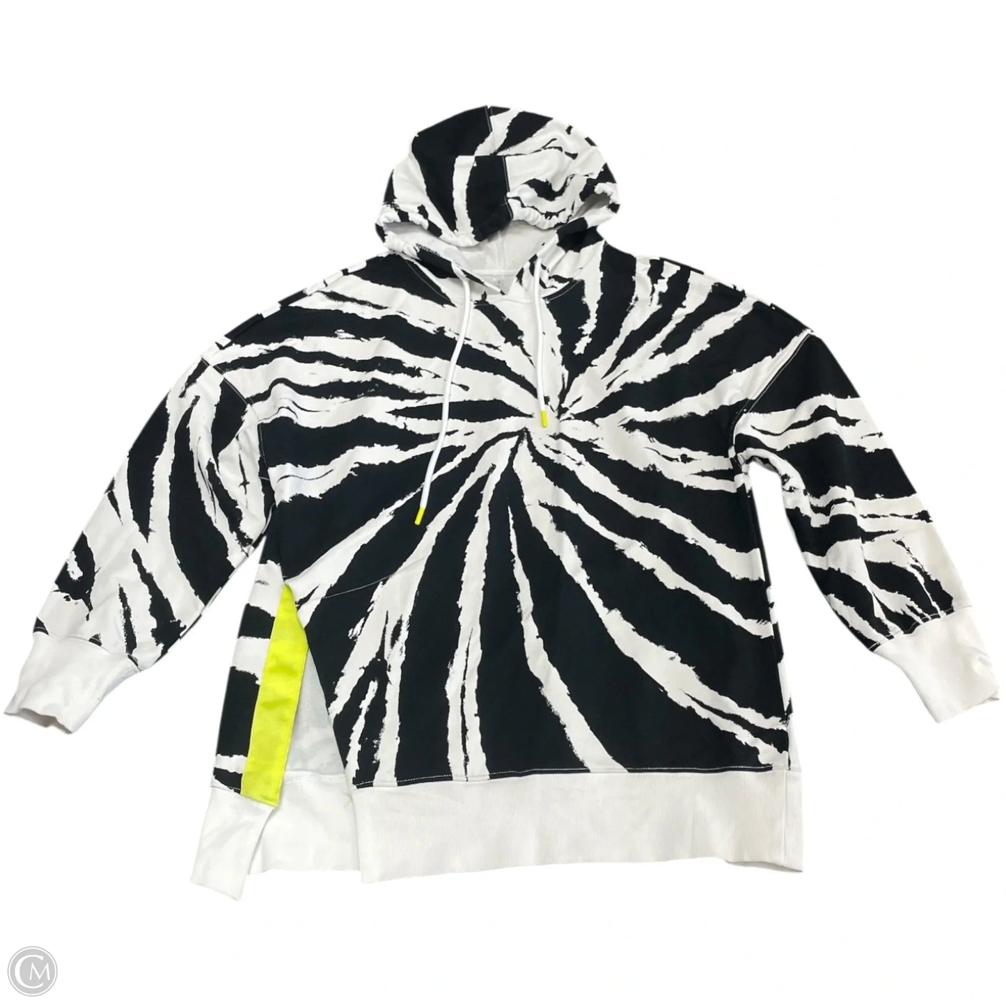 Sweatshirt Hoodie By Fabletics In Black & White, Size: M