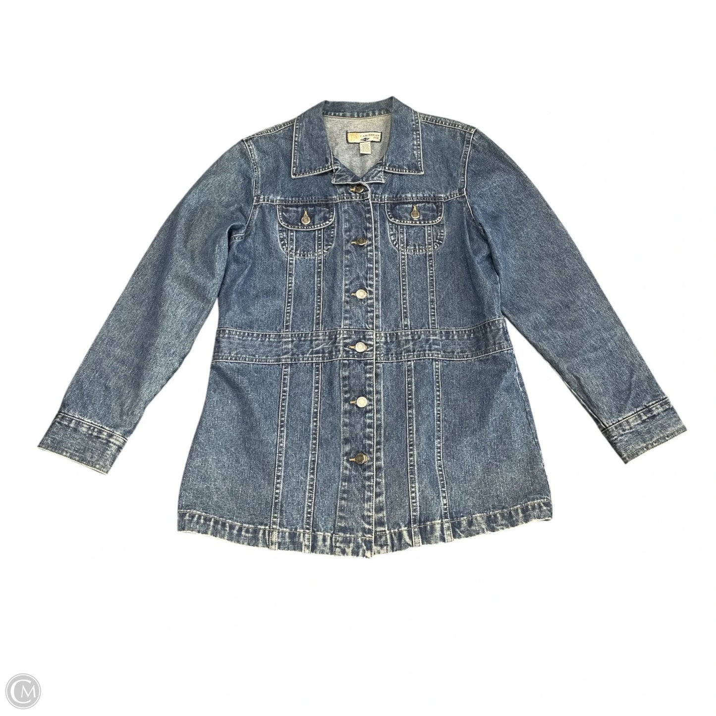Jacket Denim By Caribbean Joe In Blue Denim, Size: L