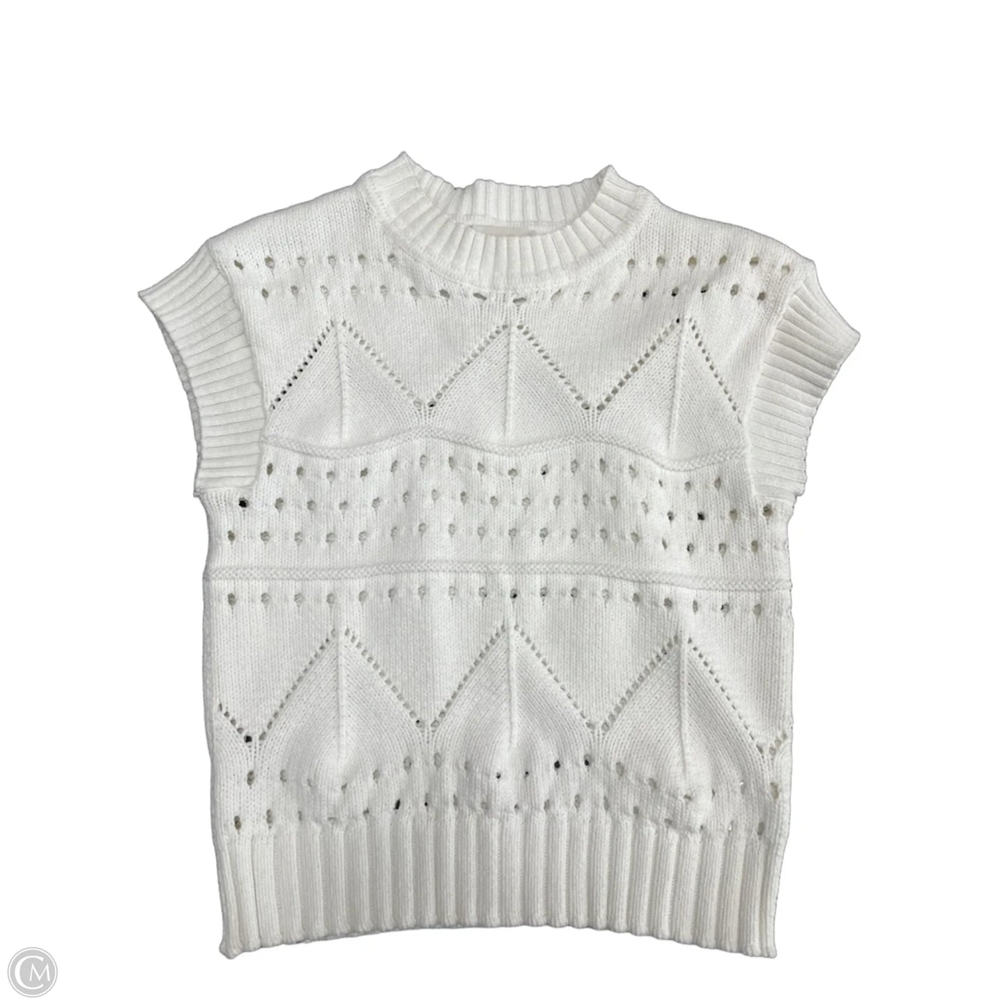Sweater Short Sleeve By Industry In Ivory, Size: Xs